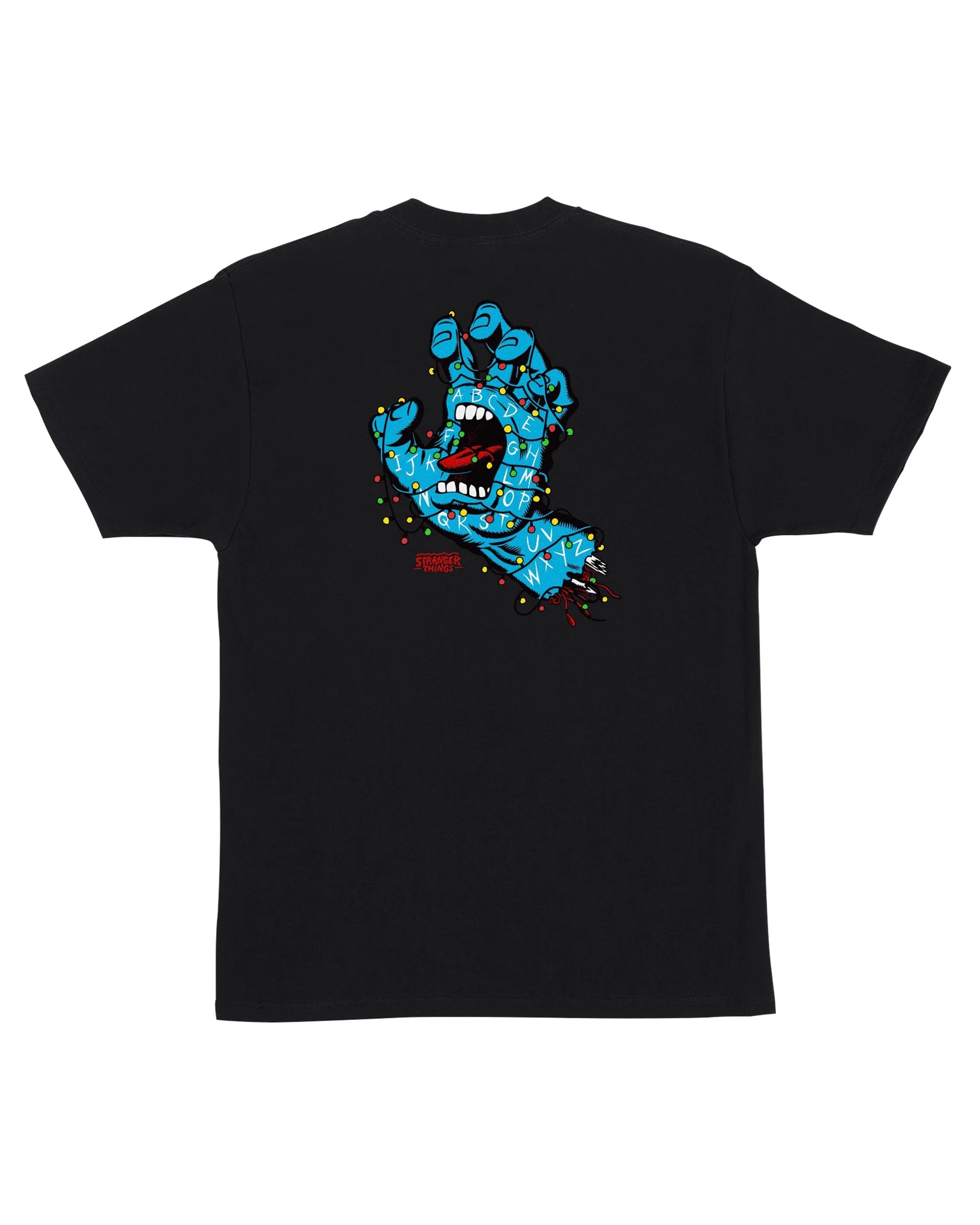 Santa Cruz Stranger Things Screaming Lights Short Sleeve T-Shirt - Black