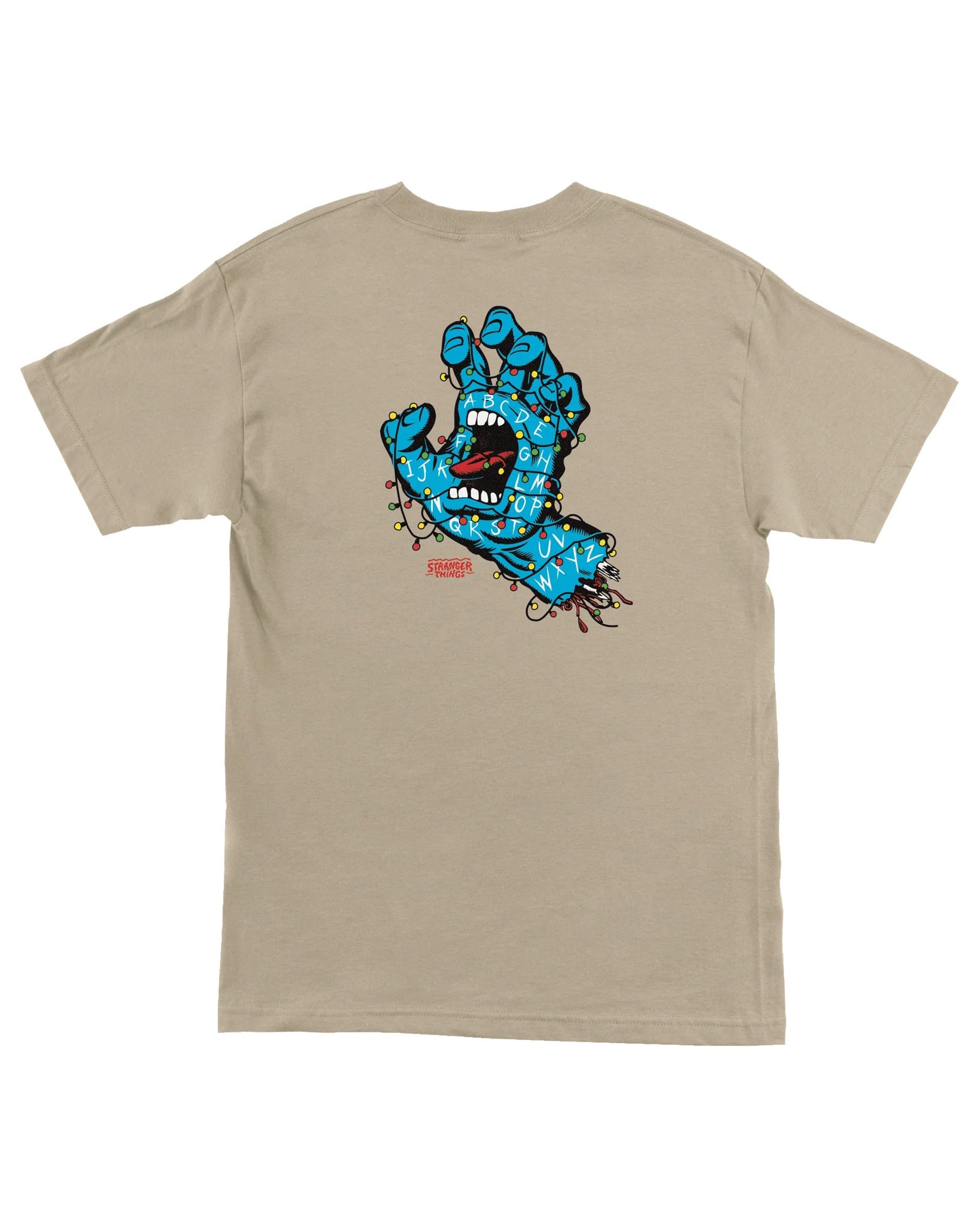 Santa Cruz Stranger Things Screaming Lights Short Sleeve T-Shirt - Sand