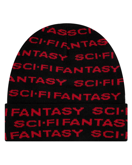 Sci-Fi Fantasy Repeat Logo Beanie - Black