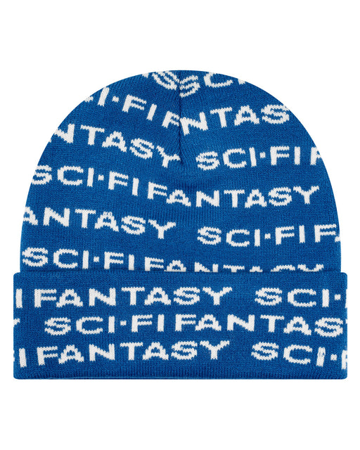 Sci-Fi Fantasy Repeat Logo Beanie - Blue