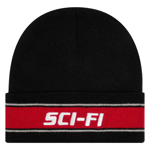 Sci-Fi Fantasy Stripe Fold Logo Beanie - Black