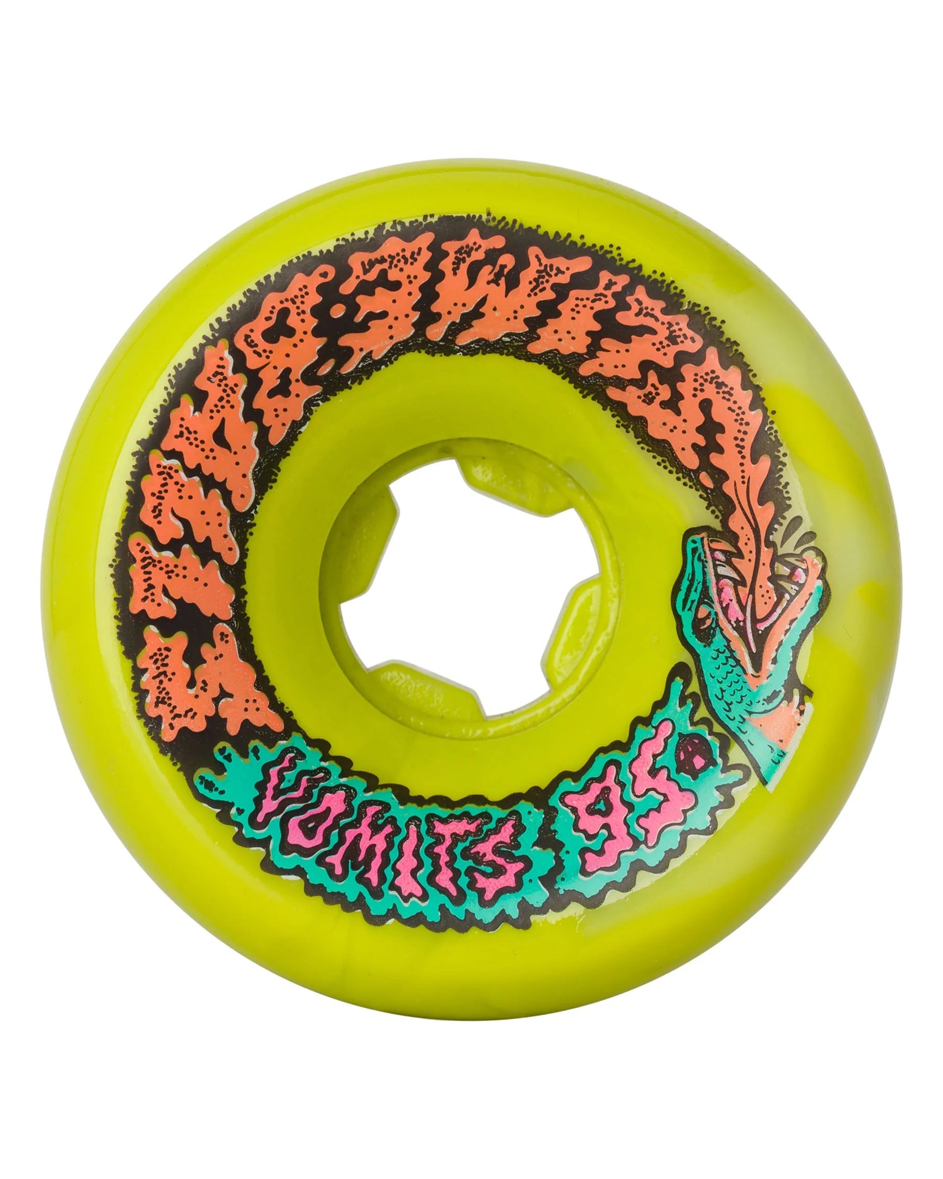 Snake Vomits 95a 60mm Wheels - Green White Swirl