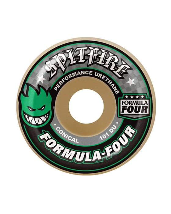 Spitfire Wheels Formula 4 101d Conical Full Wheels - Green Print