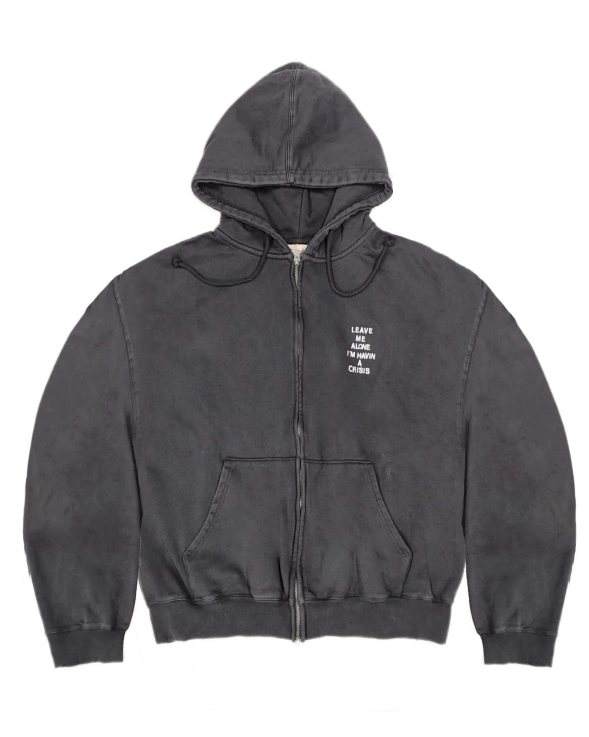 Mini Crisis Zip-Up Hoodie - Acid Black