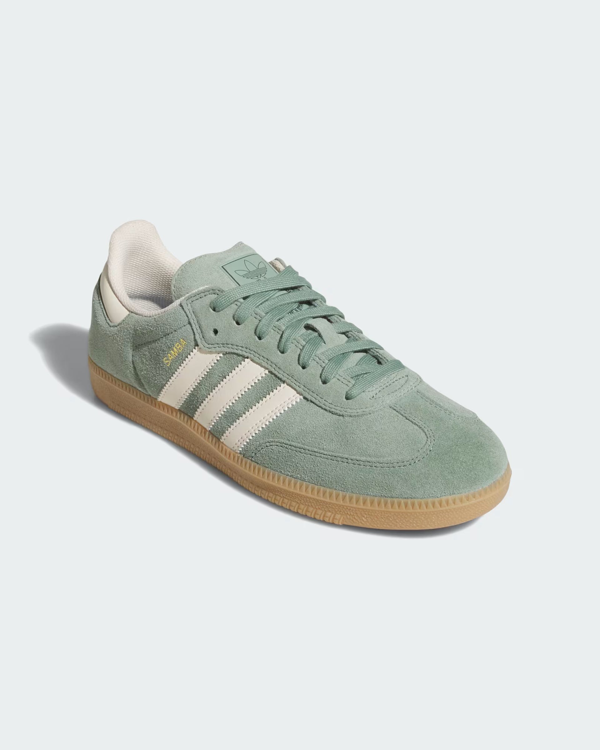Adidas Samba ADV Shoes - Silver Green / Wonder White / Gold Metallic