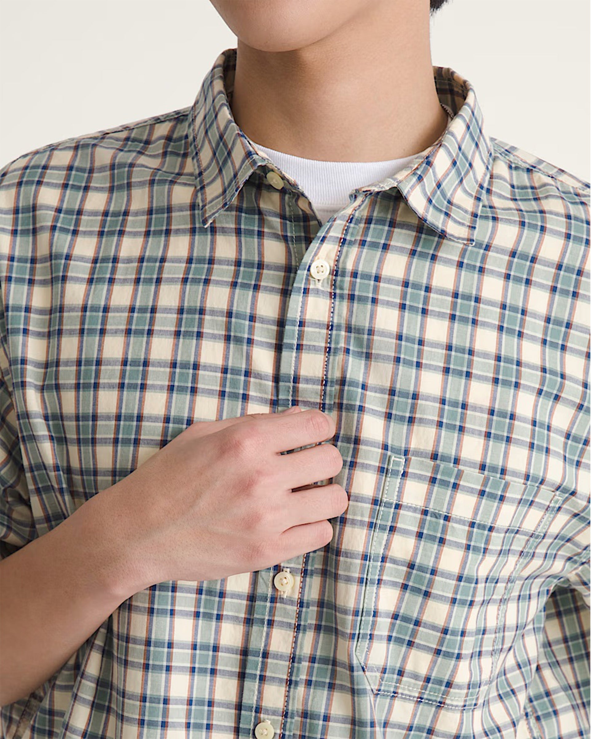 Vans Larkspur Timber Plaid Short Sleeve Shirt - Almond Crisp