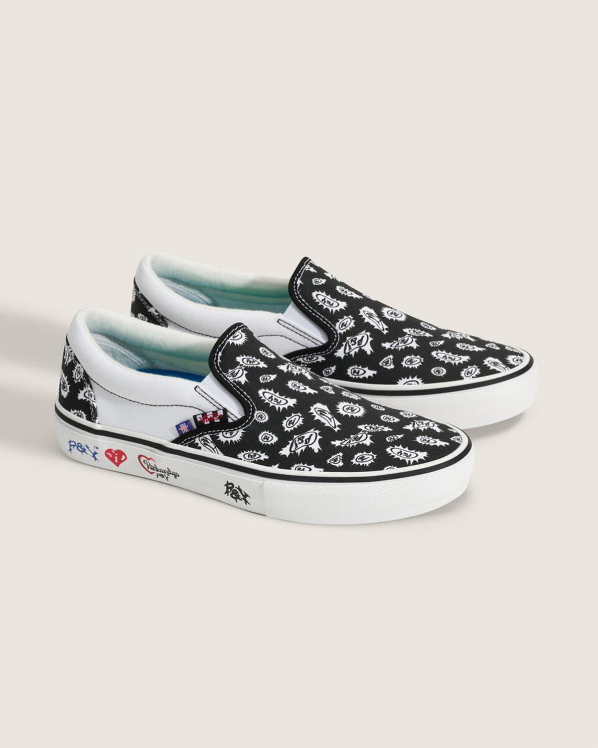 Vans x Punkandyo Skate Slip-On Shoes - Black/White