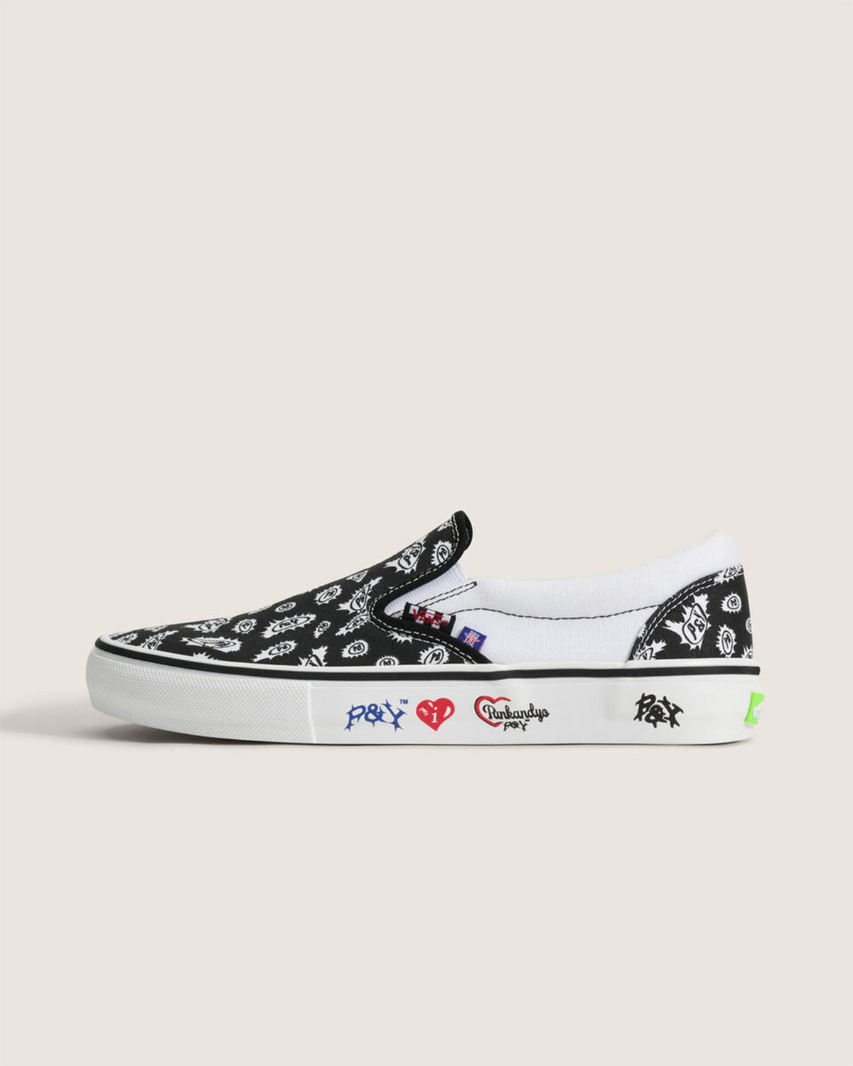Vans x Punkandyo Skate Slip-On Shoes - Black/White