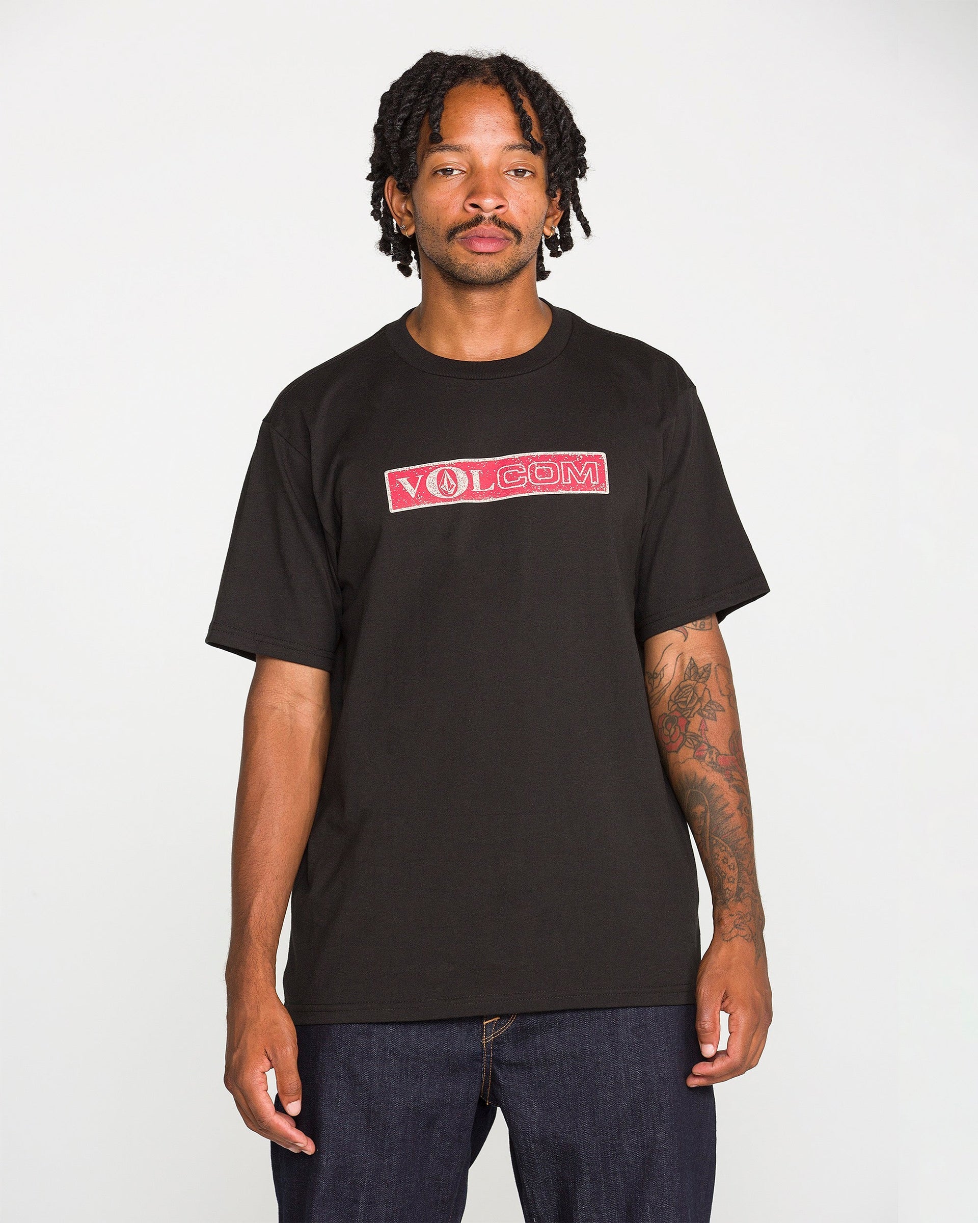 Volcom Dual Euro Short Sleeve T-Shirt - Black