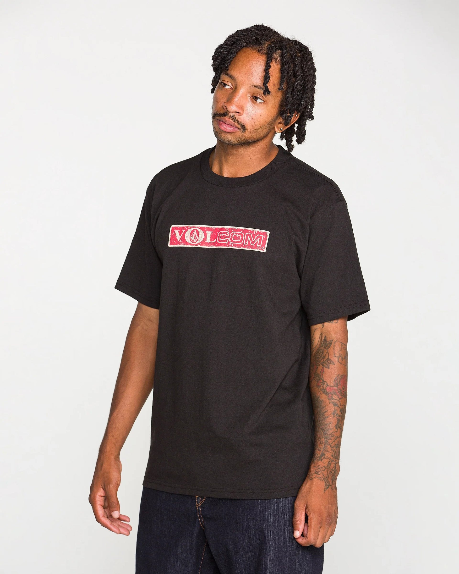 Volcom Dual Euro Short Sleeve T-Shirt - Black