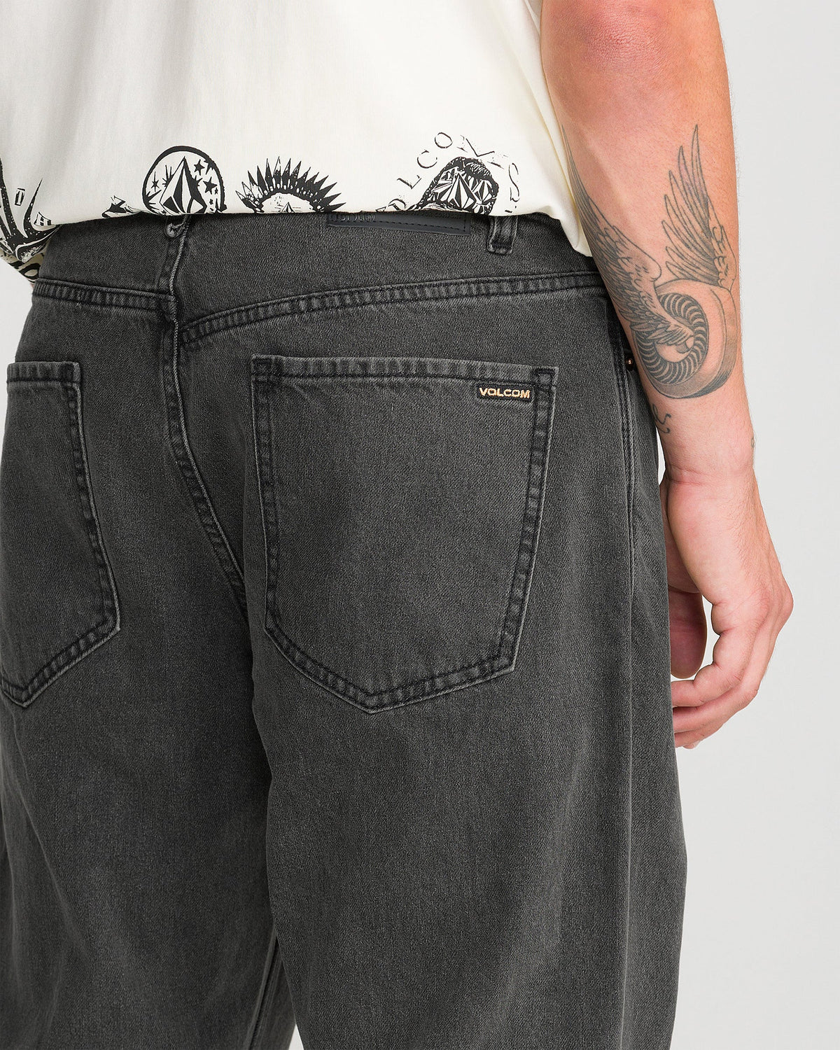 Volcom Pipe Dreams Denim Pants - Charcoal Black