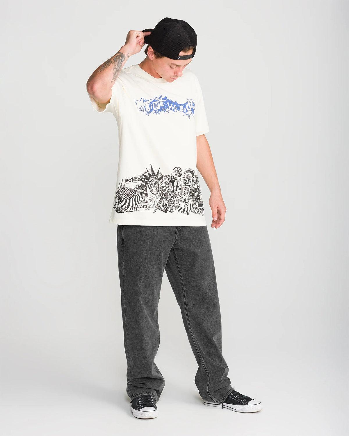Volcom Pipe Dreams Denim Pants - Charcoal Black