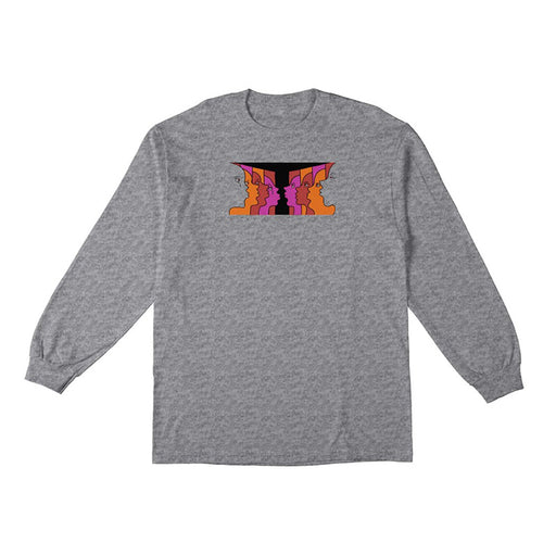 Krooked Skateboards Face Off L/S Tee Heather Grey