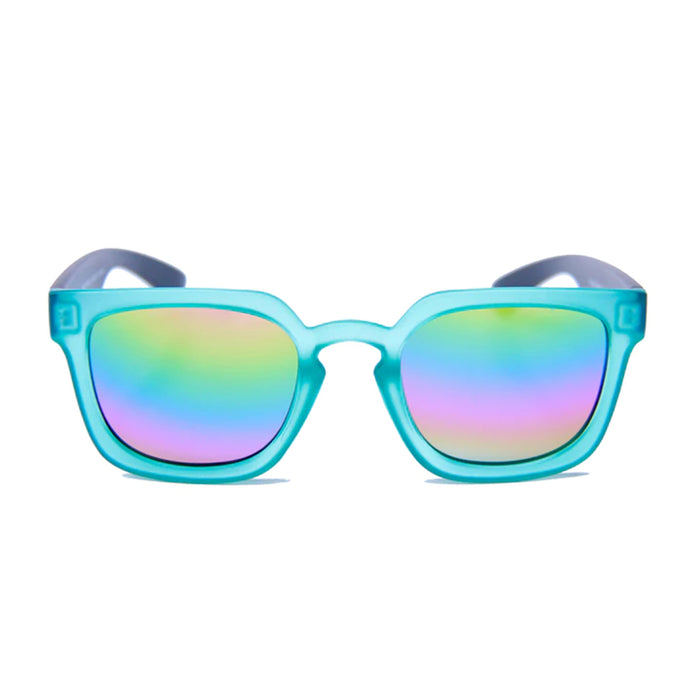 Happy Hour Shades Wolf Pup Sunglasses - Electric Blue Rainbow