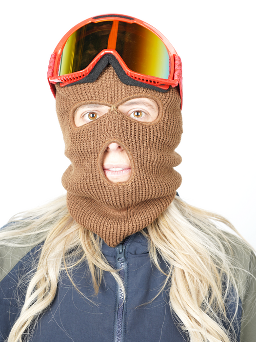 Garage Skateshop Ian Knitted Balaclava Ski Mask- Light Brown